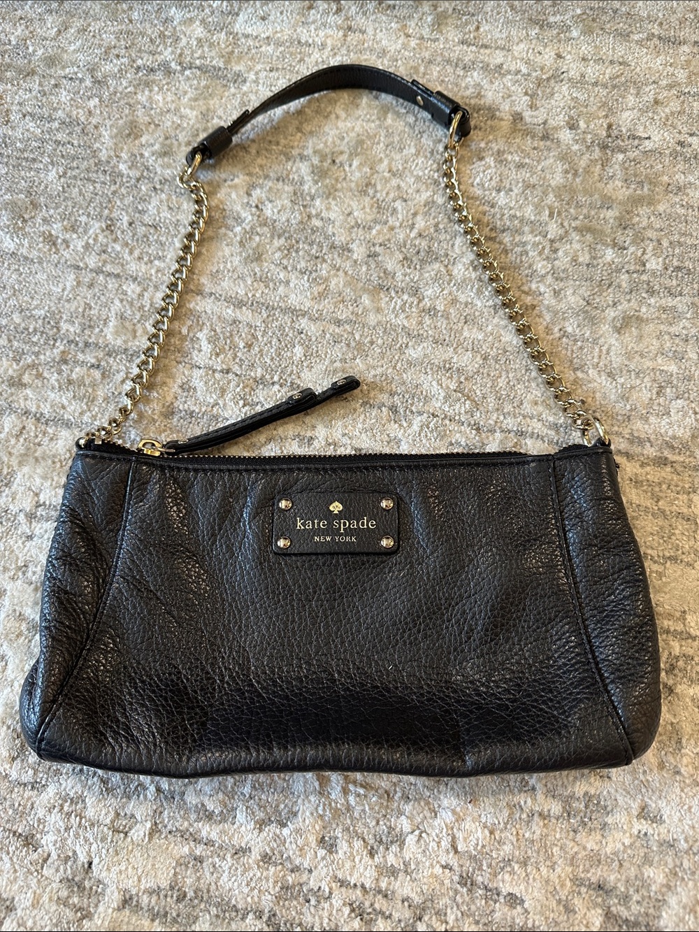 kate spade Black Leather Chain-Handle Shoulder Bag